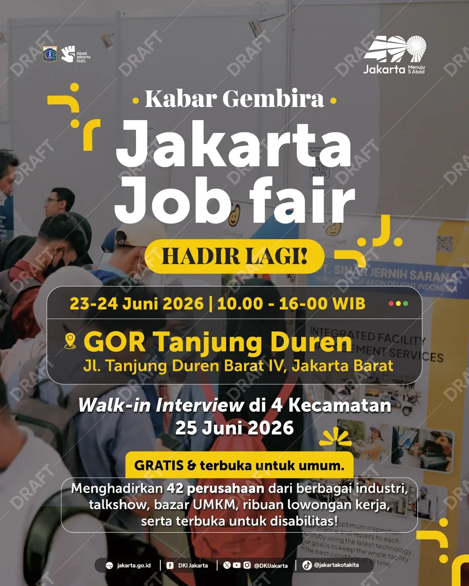Job Fair Provinsi Lampung 2026 (Suku Dinas TKTE Wilayah Provinsi Lampung Barat) : 23-24 Juni 2026